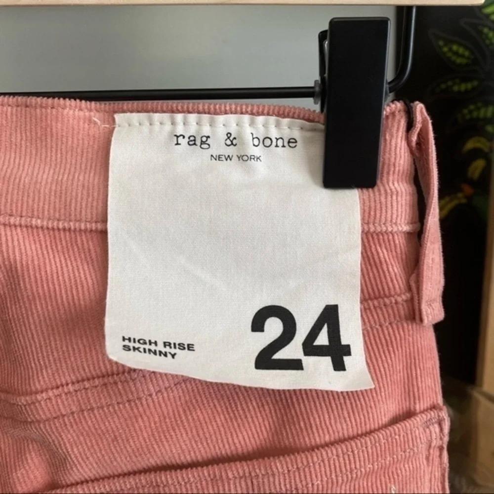 rag & bone Pink High Rise Skinny Corduroy Pants 24 - Picture 9 of 13